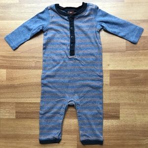 Tea Collection 3-6 month blue/orange stripe romper